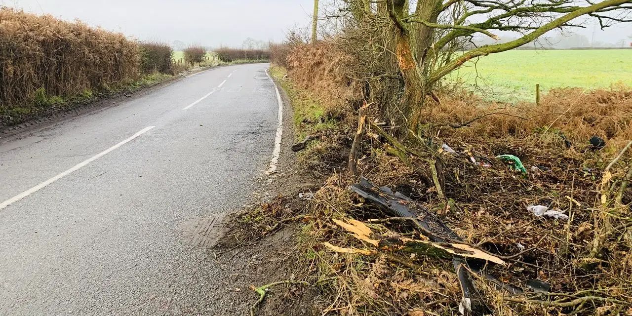 Driver arrested after four injured, one seriously, as car collides with tree in Altrincham