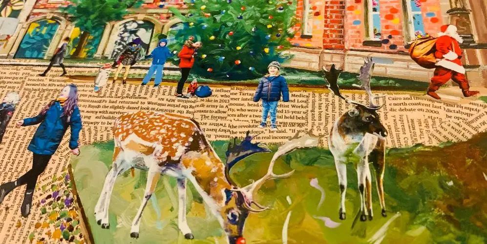 Buy a Limited Edition print of Dunham Massey at Christmas by local artist Michelle Taube