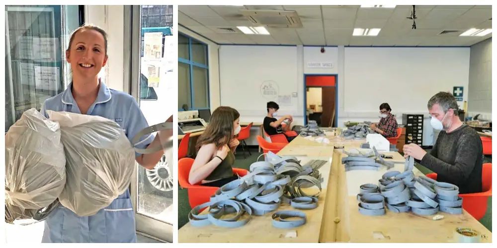 A group of volunteers at an Altrincham arts charity are making thousands of PPE visors for healthcare workers