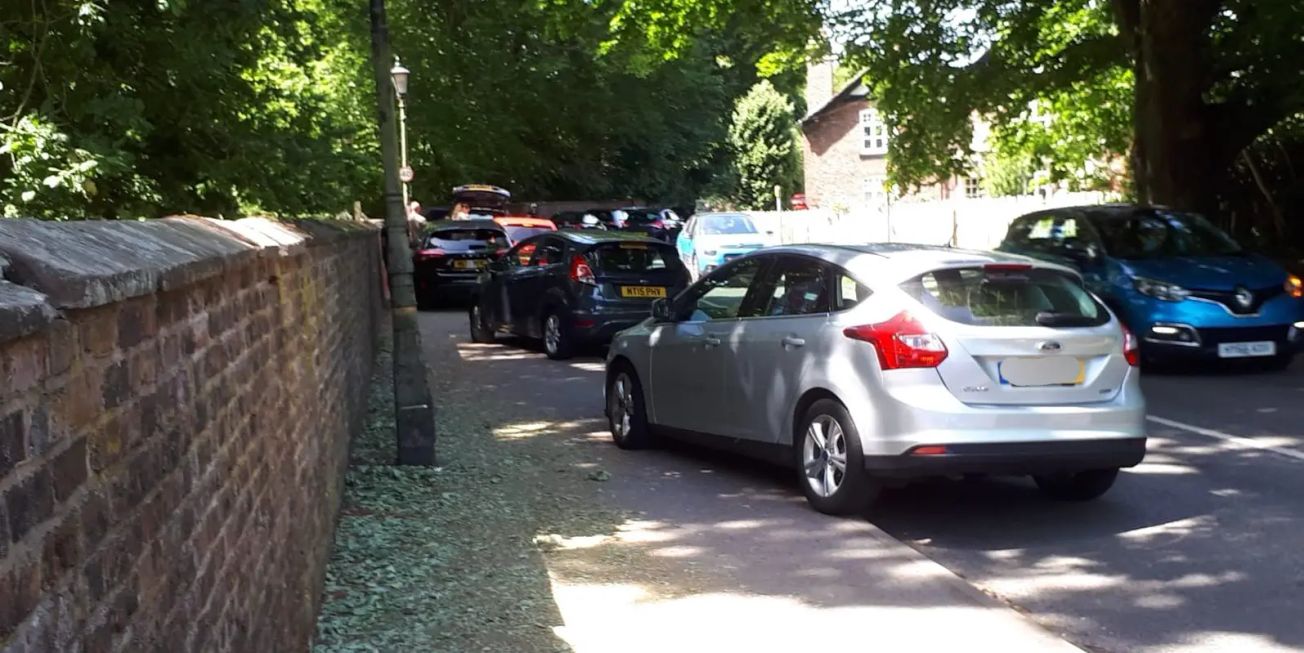 Over 70 fines were issued to drivers parking close to Dunham Massey yesterday