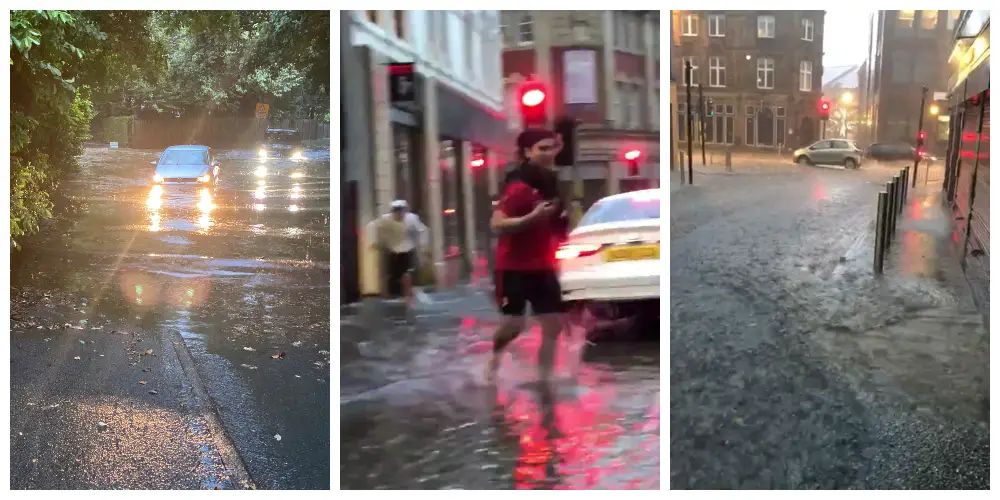 Local businesses flooded and streets deluged as Altrincham hit by freak storm