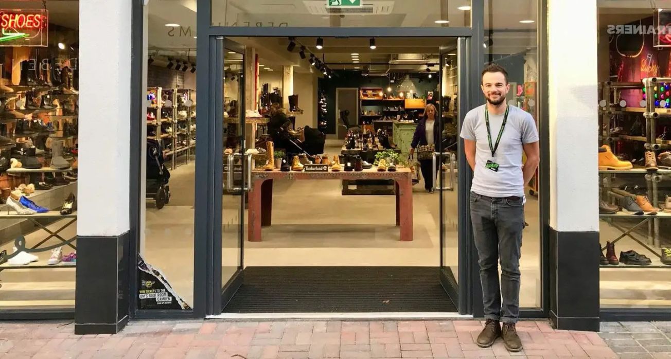How has reopening day been for this independent Altrincham shoe shop? “Brilliant”