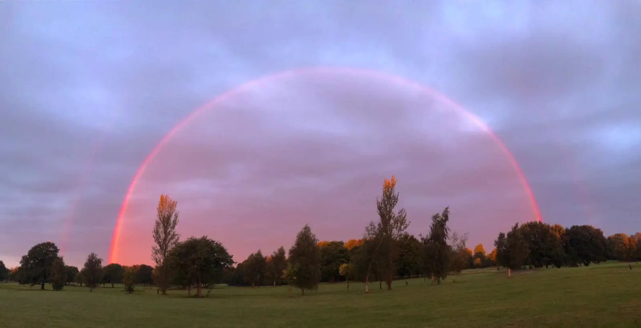 Incredibly rare red rainbow pictured over Altrincham Golf Course