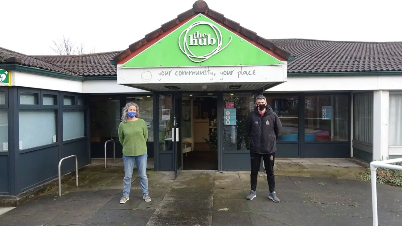 Altrincham FC volunteers donate 85 bags of food to The Hub support service