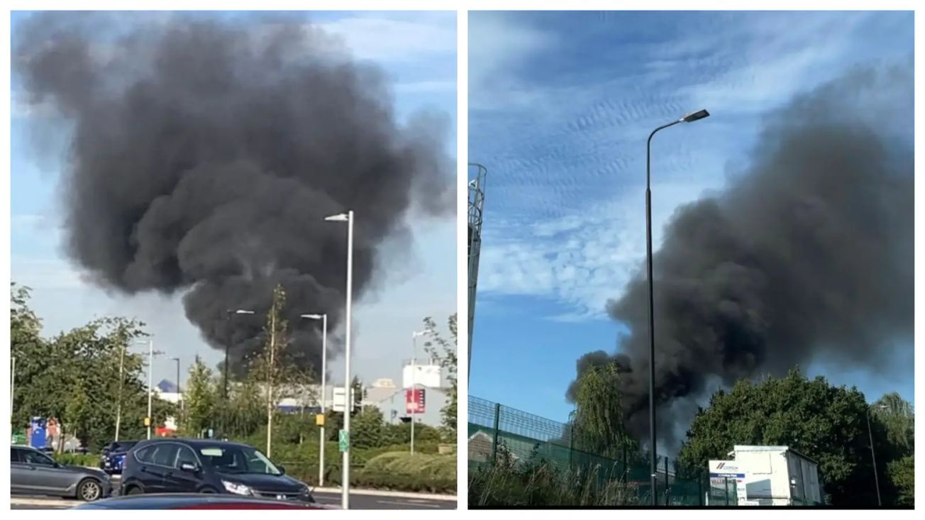 Large fire at Altrincham electricity substation as local residents report “loud bang” and power cut