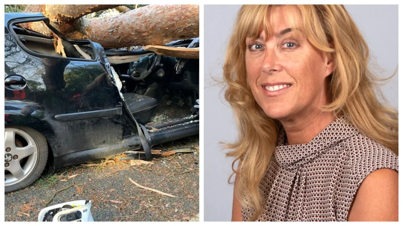 Woman whose car was crushed by a falling tree during Storm Malik is revealed to be Altrincham headteacher