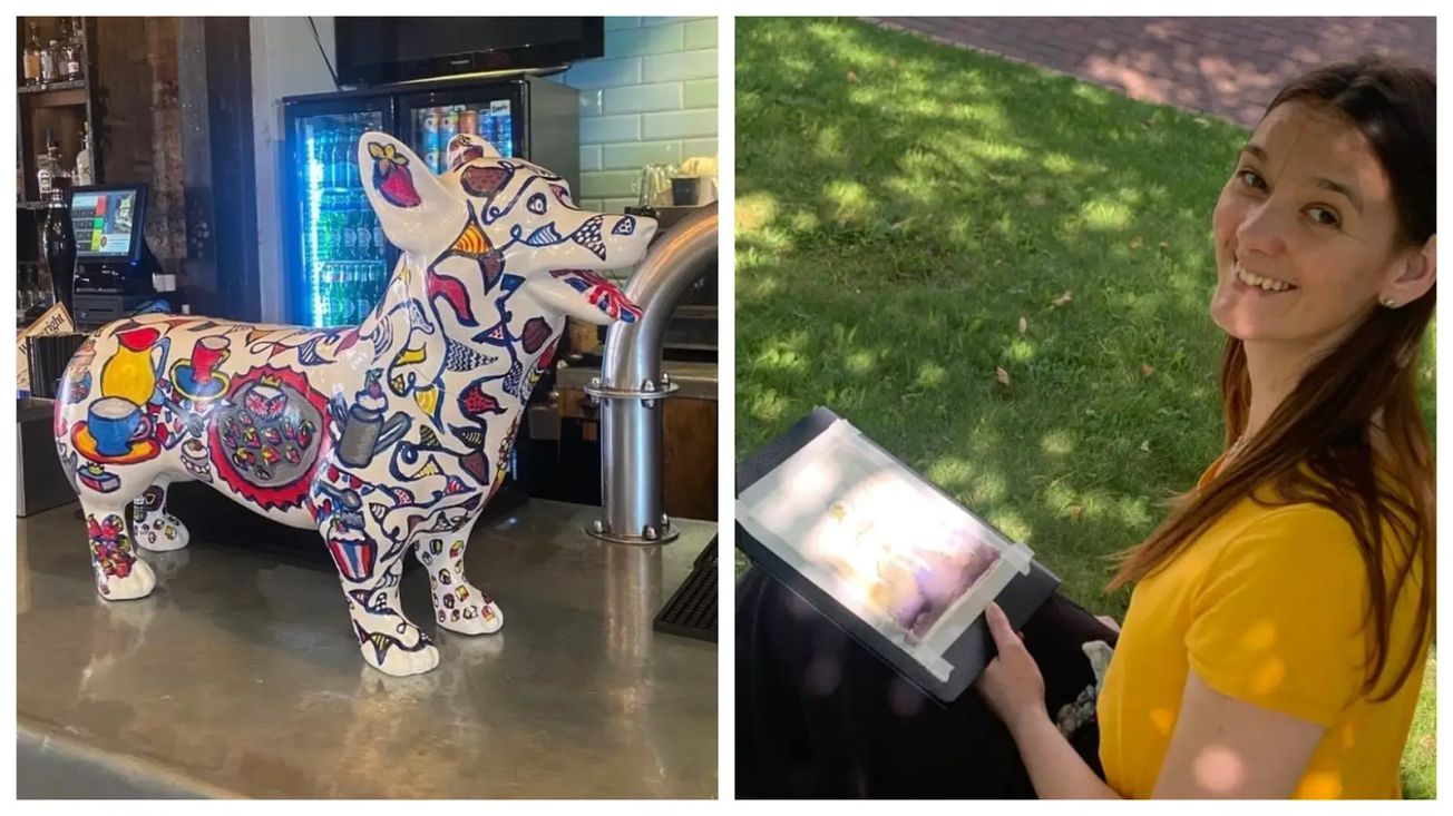 An artist refugee from Kyiv is painting again – thanks to the Trooping the Corgis auction