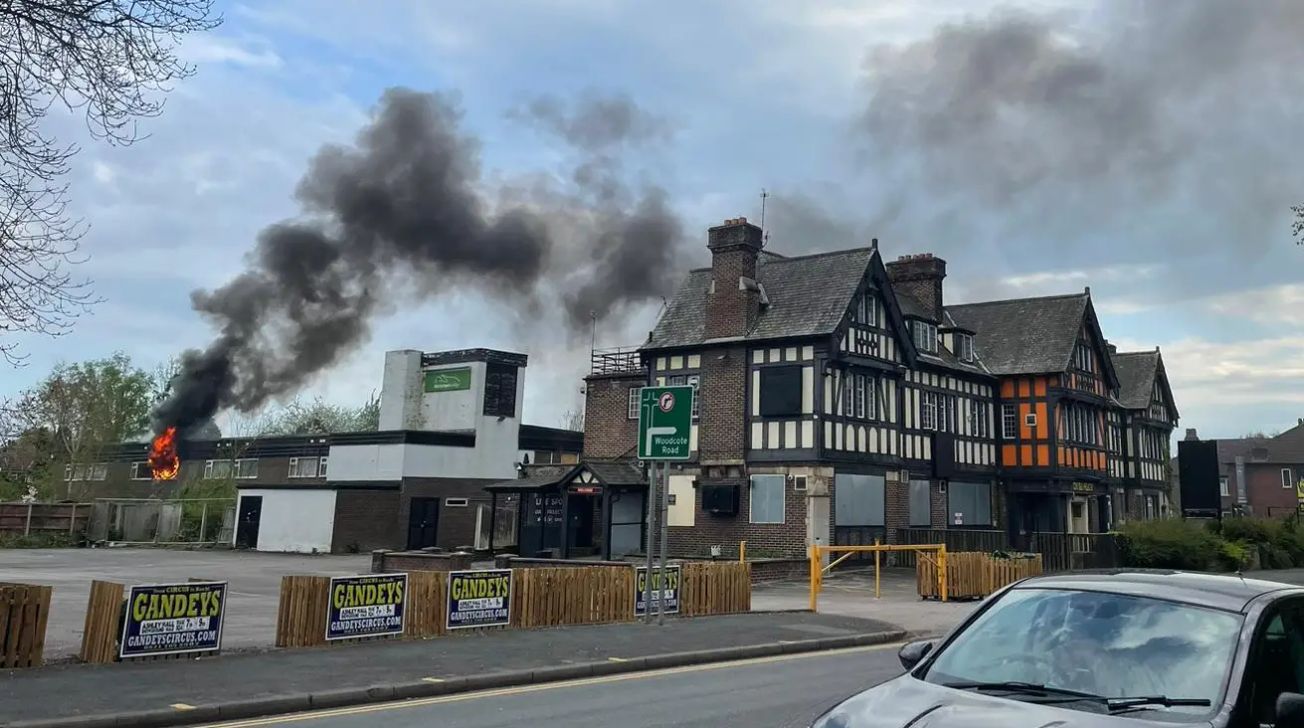 Firefighters called to blaze at former hotel in Timperley