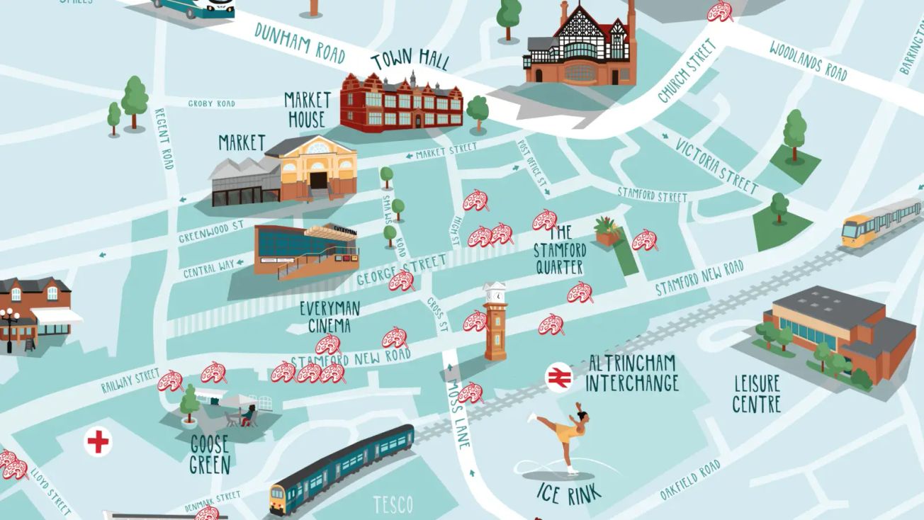 Altrincham businesses showcase students’ work with town-wide art trail