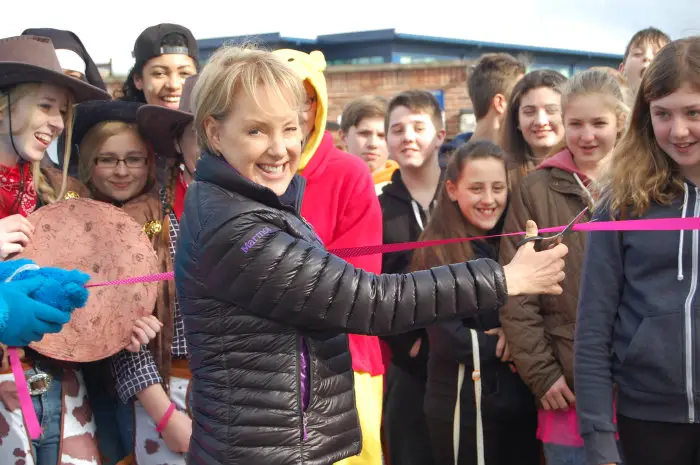 Sally Dynavor cuts ribbon 2