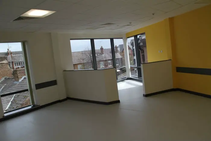 A view over Goose Green from the first floor