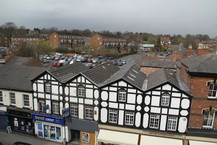 A view over the town centre from the roof