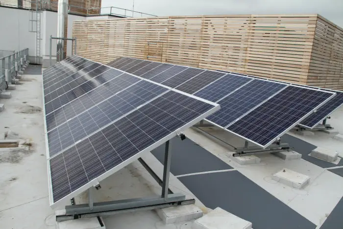 Solar panels on the hospital roof