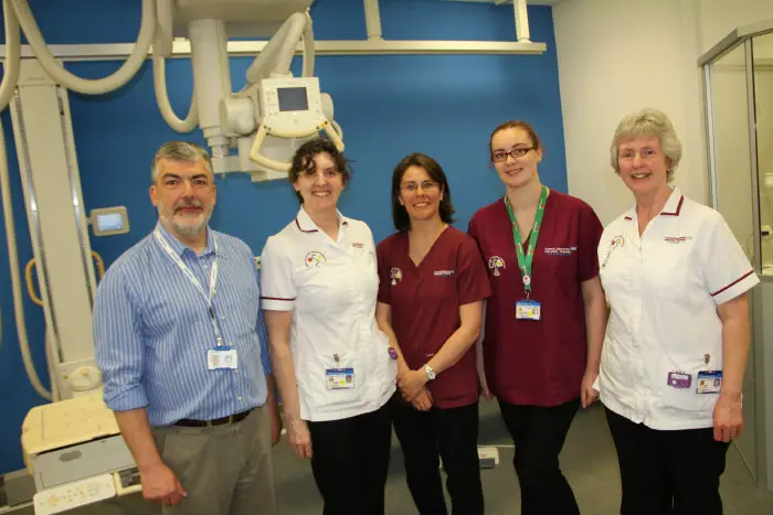 Staff during training in the X-ray department