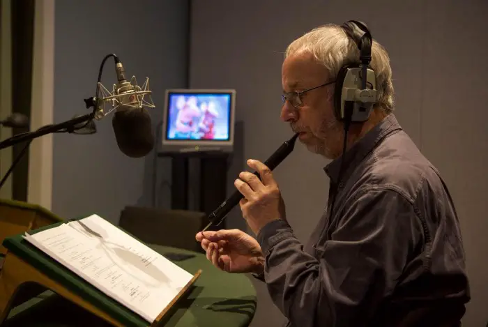 The famous Clangers slide whistle being recorded