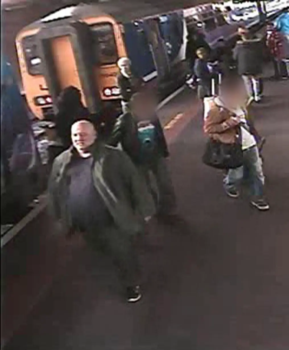 A CCTV still of Millman at Manchester Airport train station, taken on Monday October 26th