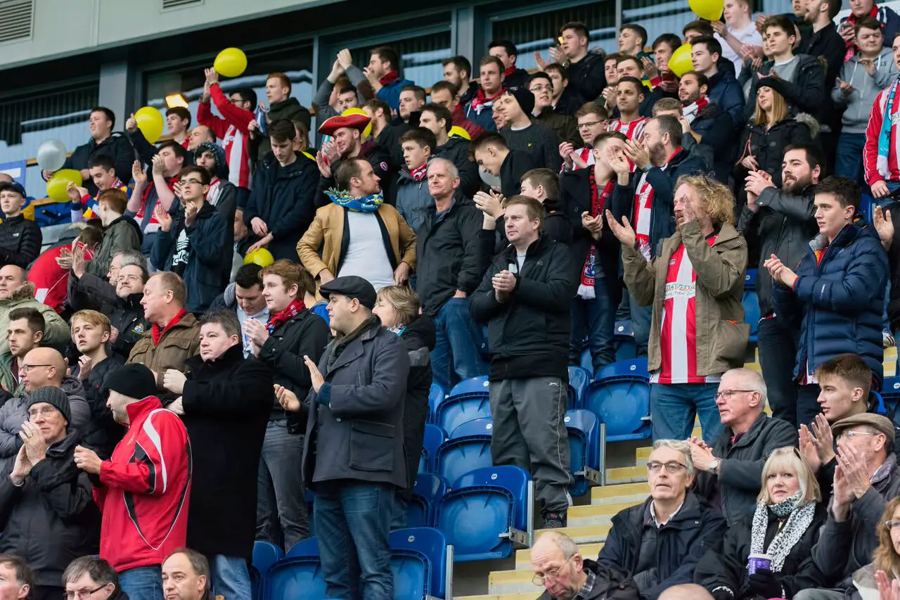 Some of the fantastic travelling support at Colchester