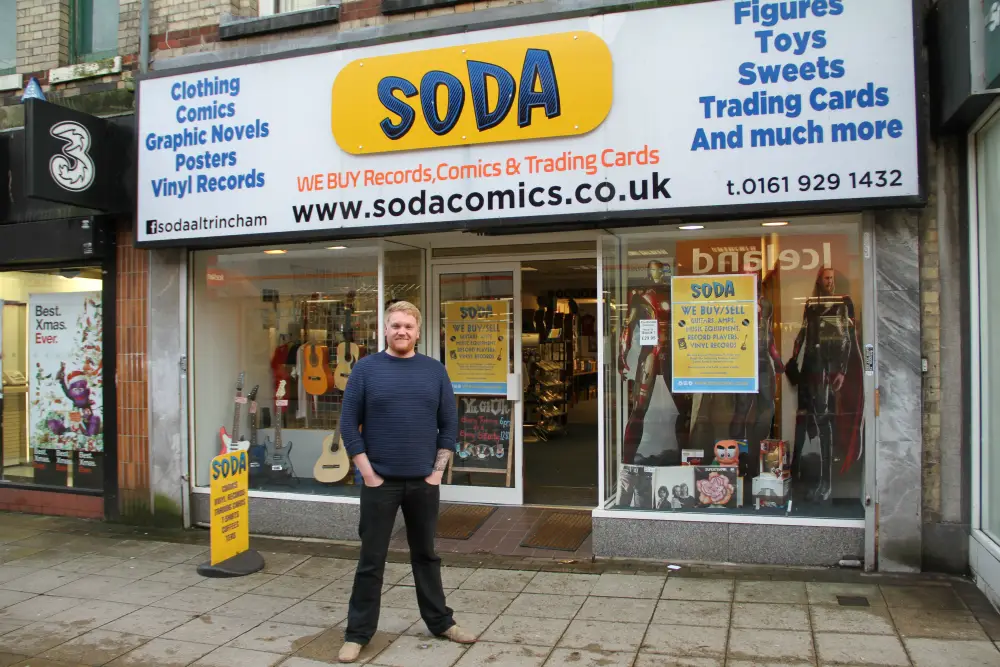 Ben Molesworth outside his Soda shop on George Street