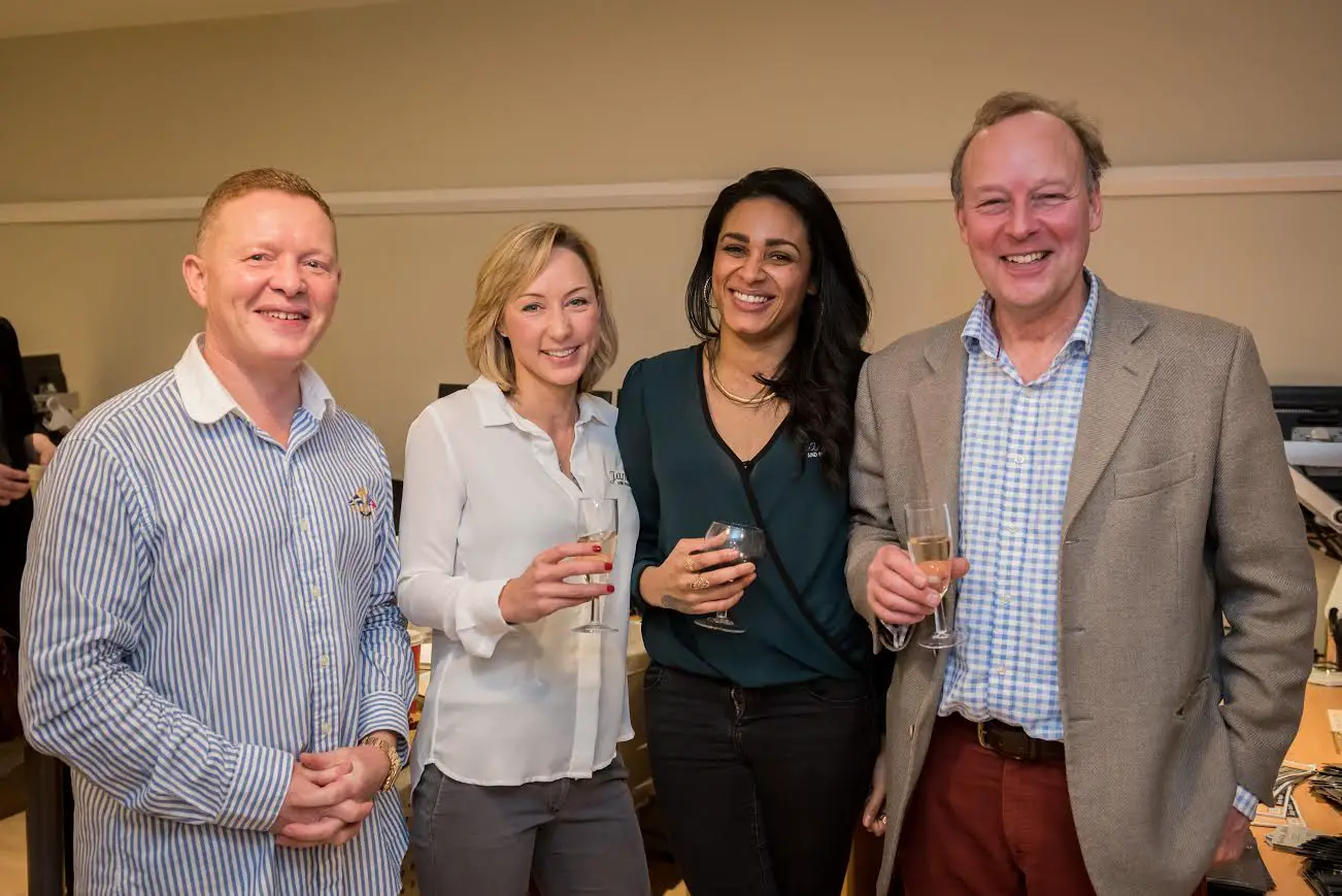 Andrew Hylston, Jennifer Laurie Jameson, Lois Chubb and Richard Jameson at the launch party 