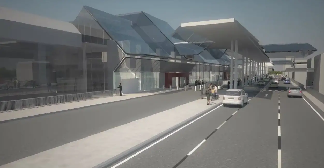 The approach to the drop-off area