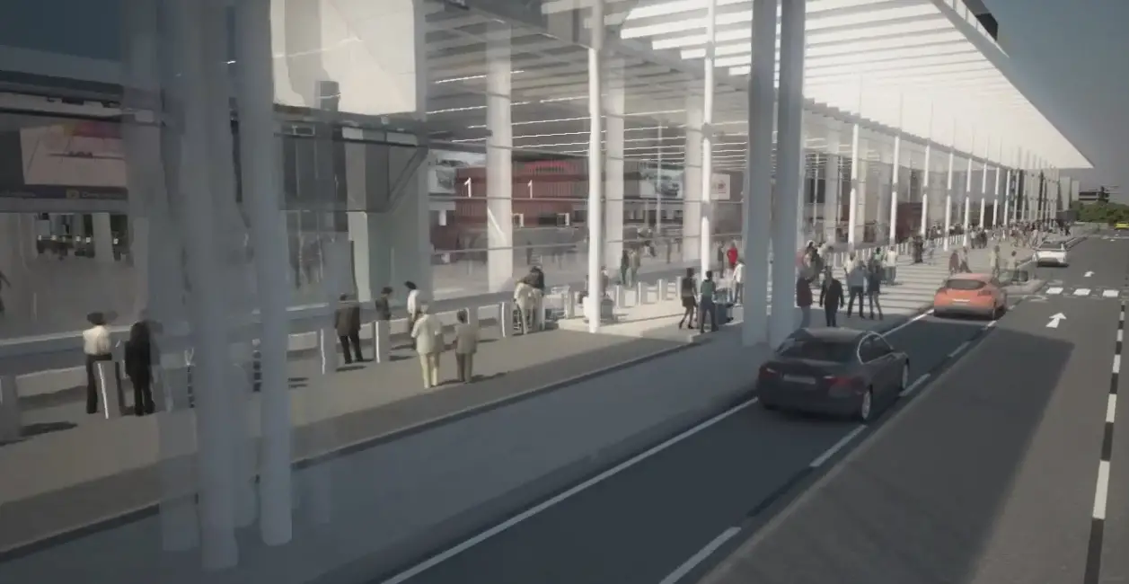 The entrance to the terminal