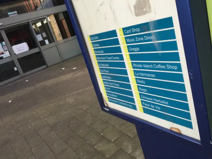 Some of the retailers who used to have a unit in the centre