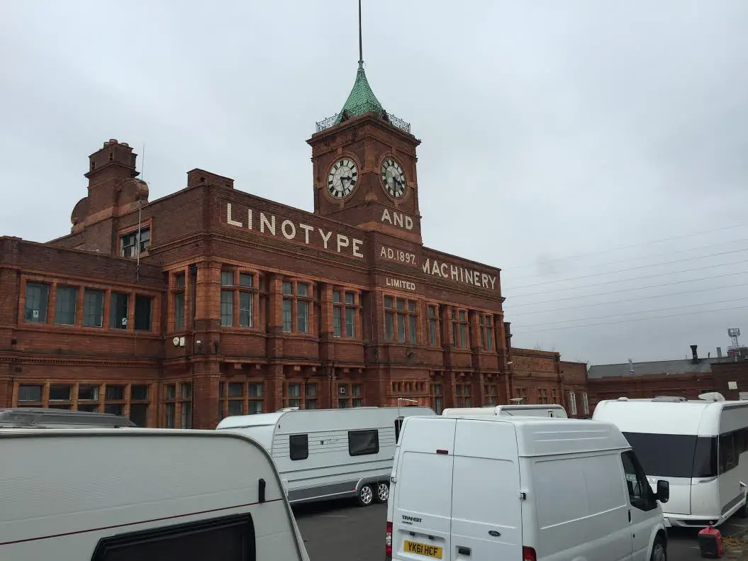 The travellers at the Linotype building this morning