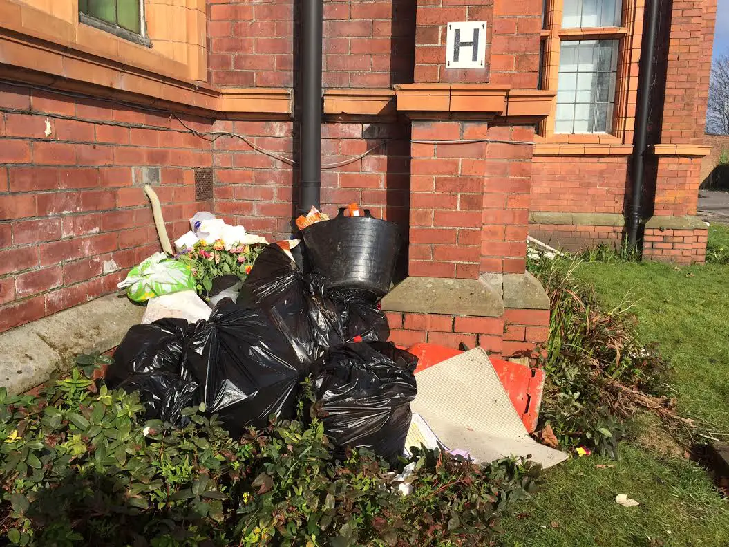 Some of the litter left at the scene