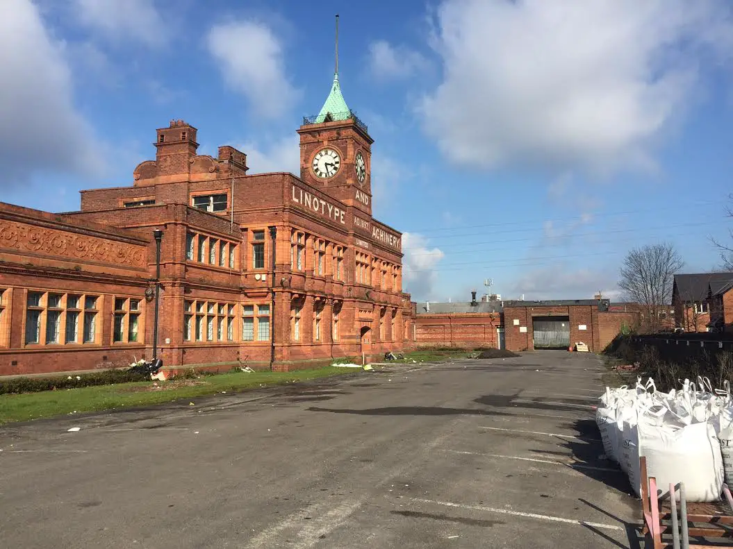 The Linotype Works site after the travellers left this morning