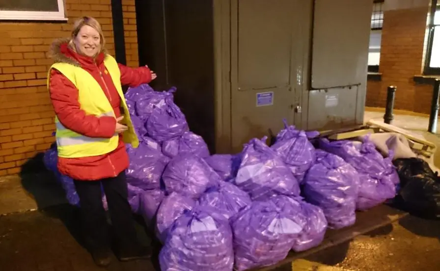 Sarah Walmsley, from Our Altrincham, during the litter collection