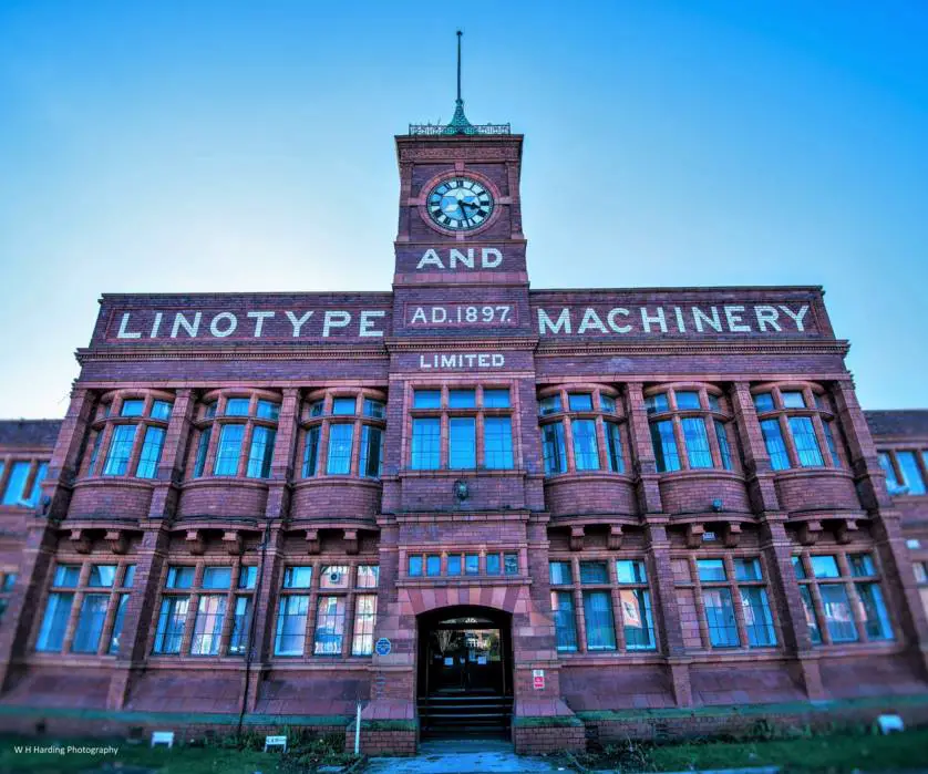 The historic Linotype factory dates back to 1897. Pic:  W.H Harding Photography