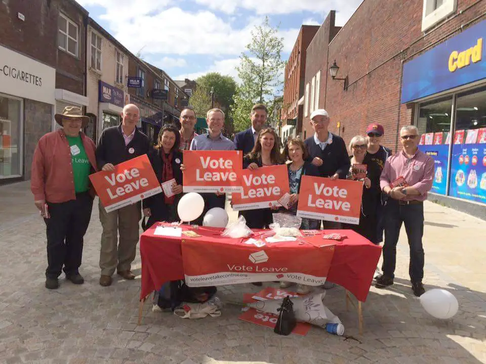 Vote Leave campaigners including Graham Brady MP and Victoria Brady, Cllr John Lamb, Baroness Susan Williams and Cllr Alex Williams