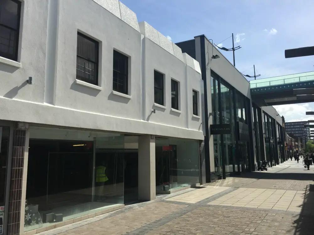 The vacant unit between Wilko and Debenhams