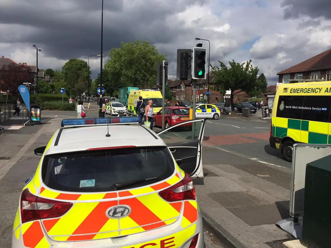 Emergency services at the scene of the incident yesterday afternoon