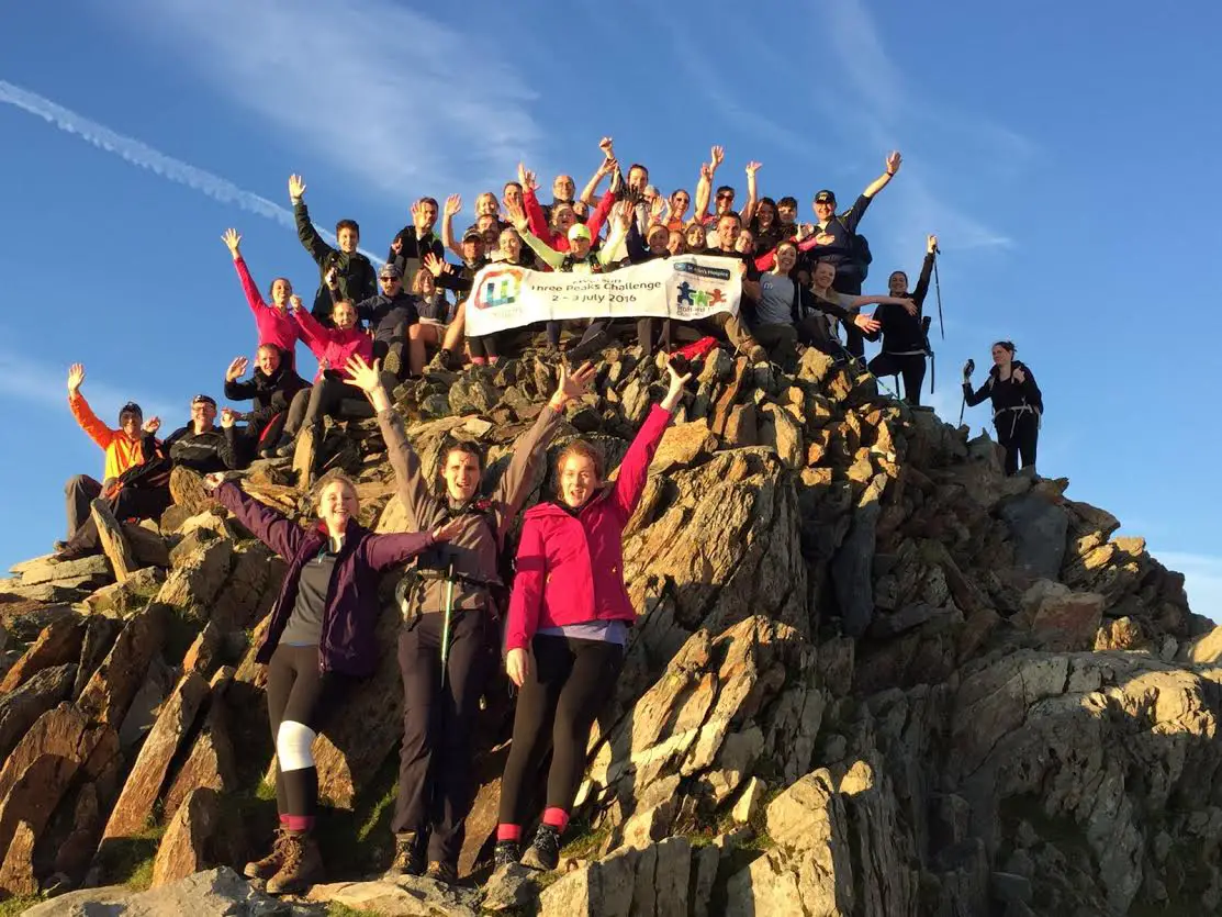 The Myerson team on top of Snowdon during the Three Peaks Challenge