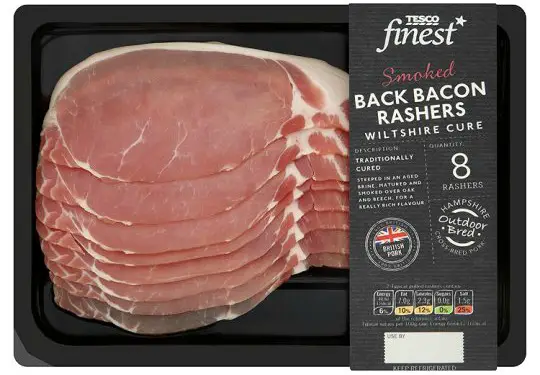 A packet of bacon from Tesco - it's not yet known exactly where the incident took place