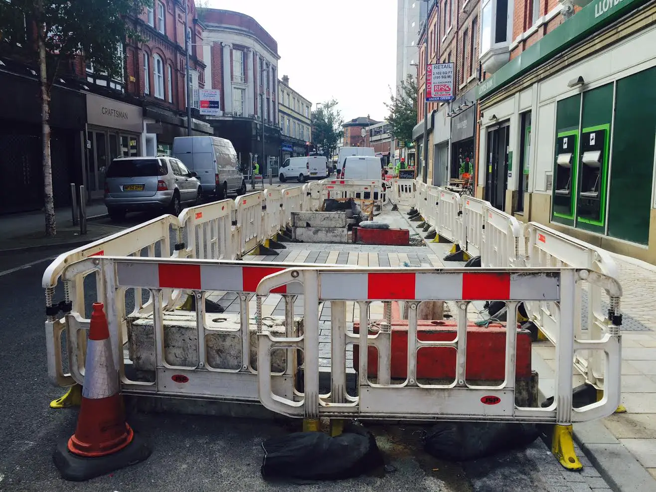 The works close to Sugar Junction (on the right)