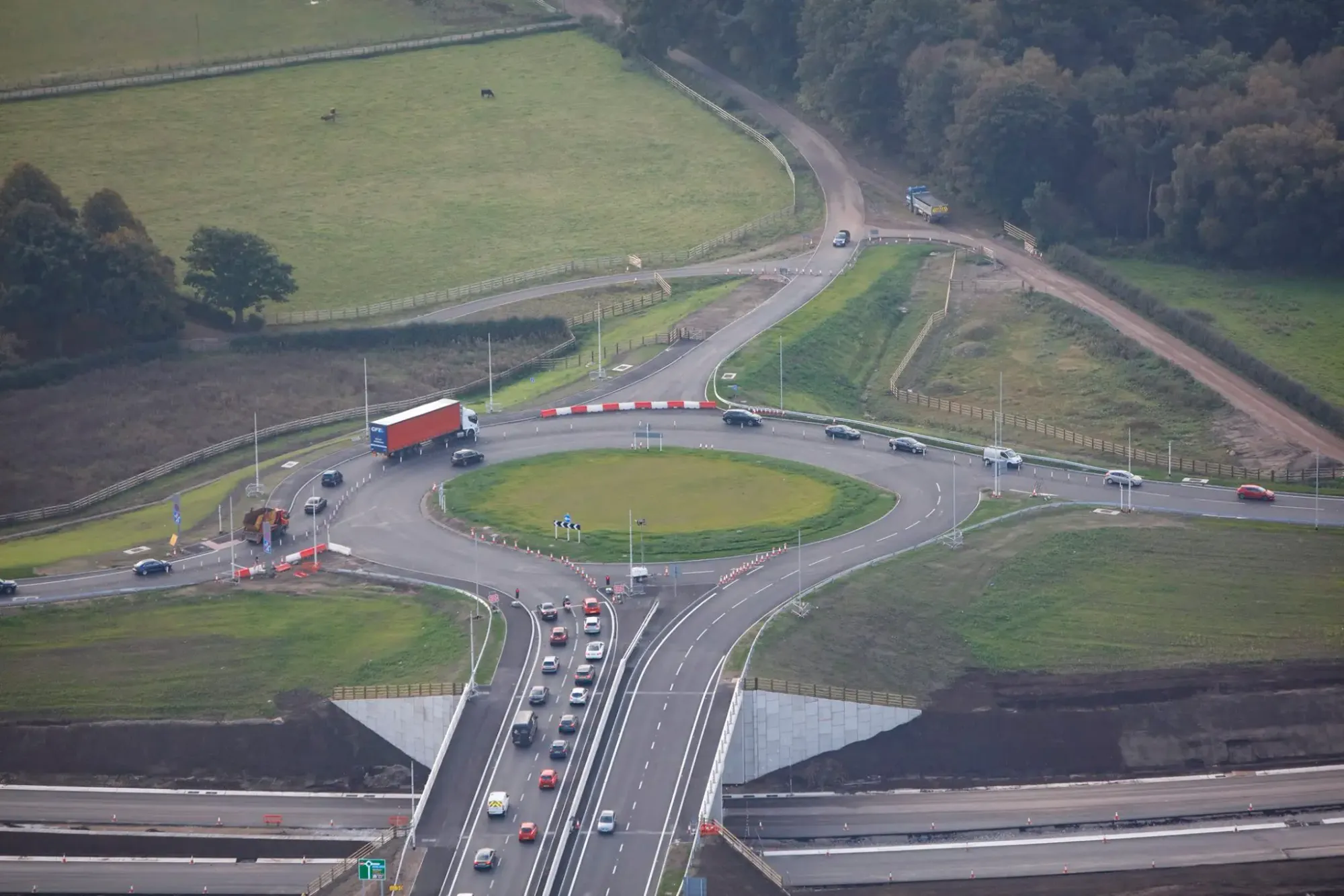 Another aerial of the A556 work