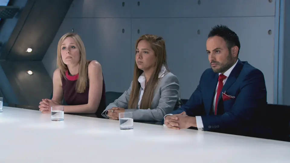 Rebecca, Trishna and Sofianne in the boardroom