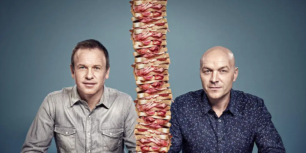Simon Rimmer (right) alongside Sunday Brunch co-presenter Tim Lovejoy