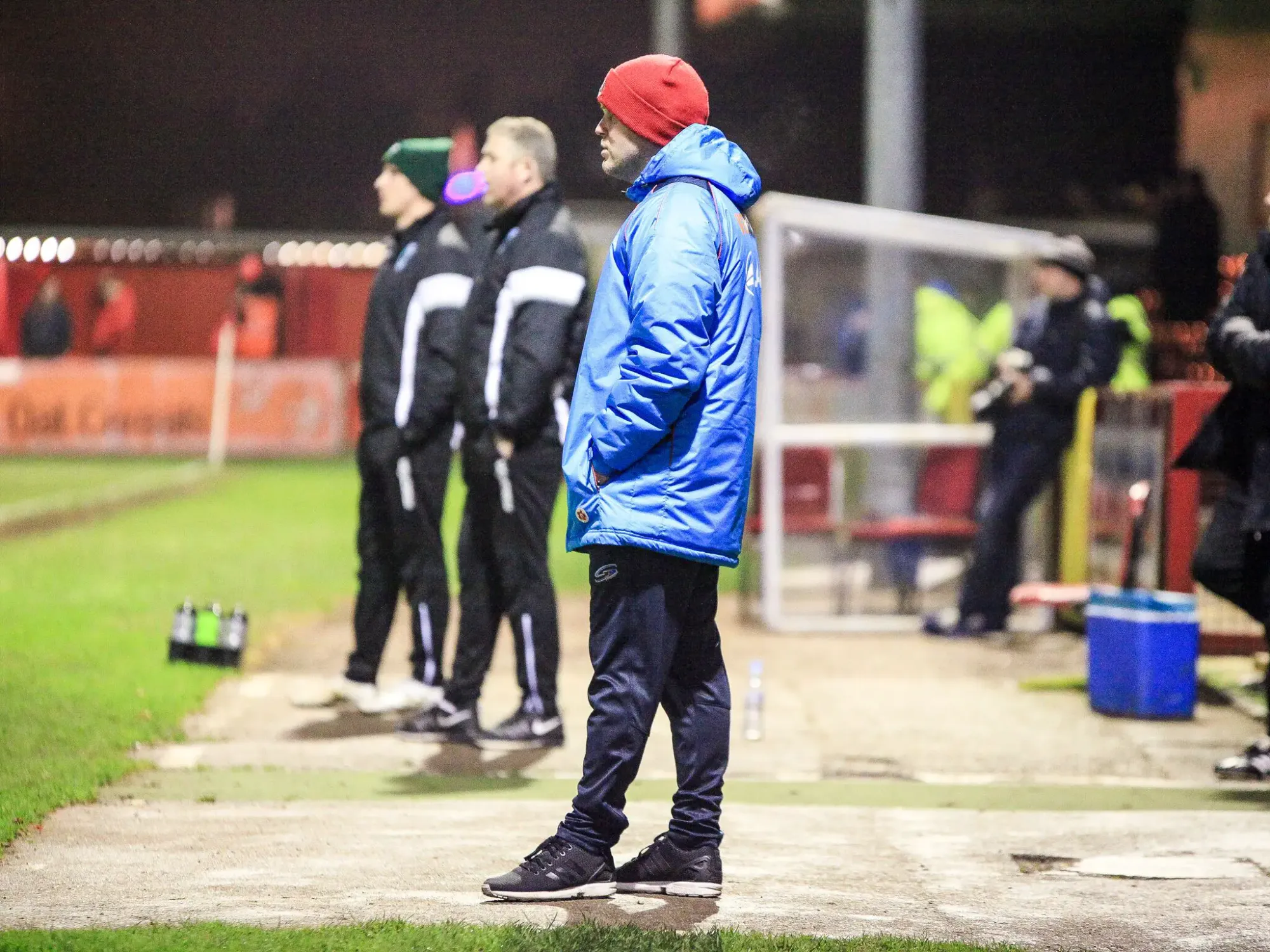 Interim manager Matt Doughty watches on