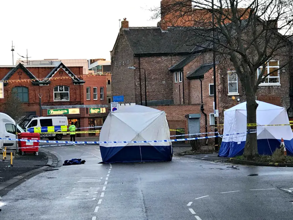 The scene on The Causeway has been cordoned off this morning