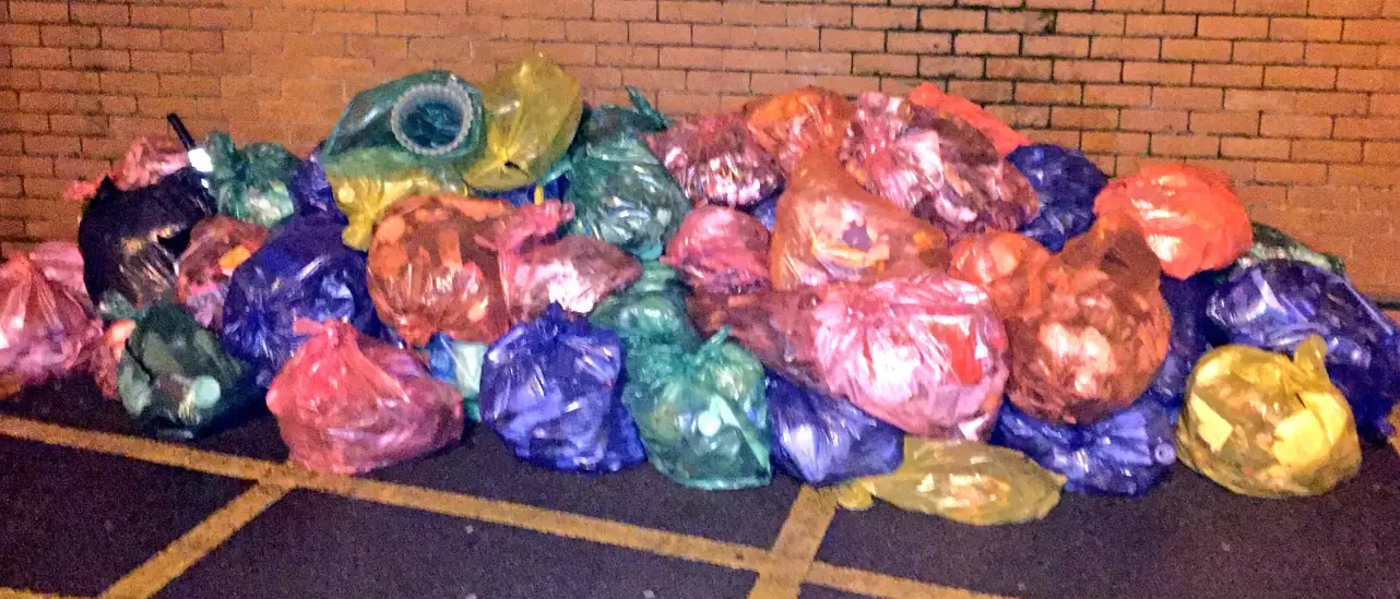 The litter collected by the volunteers on Sunday