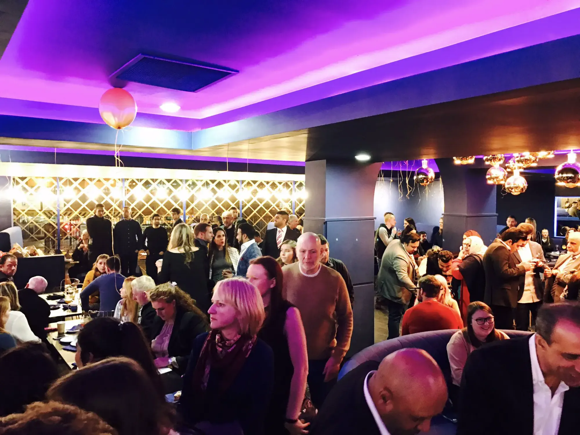 At the launch party for the new restaurant