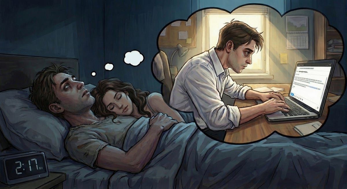 AI Generated Image of May Lying in Bed Running the Conversation