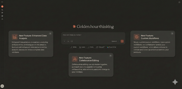 AI Generated Screen Showing New Features on Claude