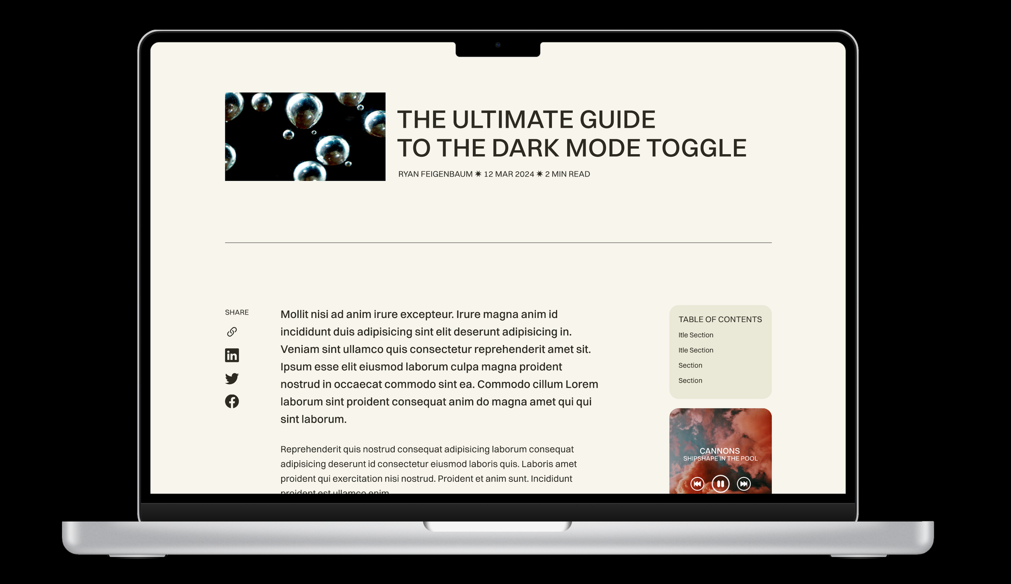 Theme design - post page