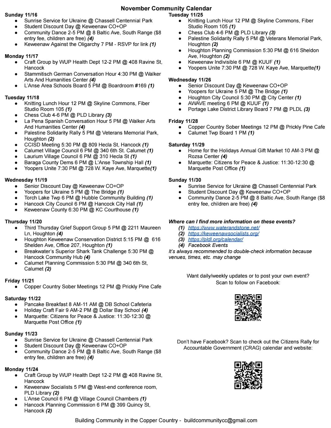 Emma's November Calendar