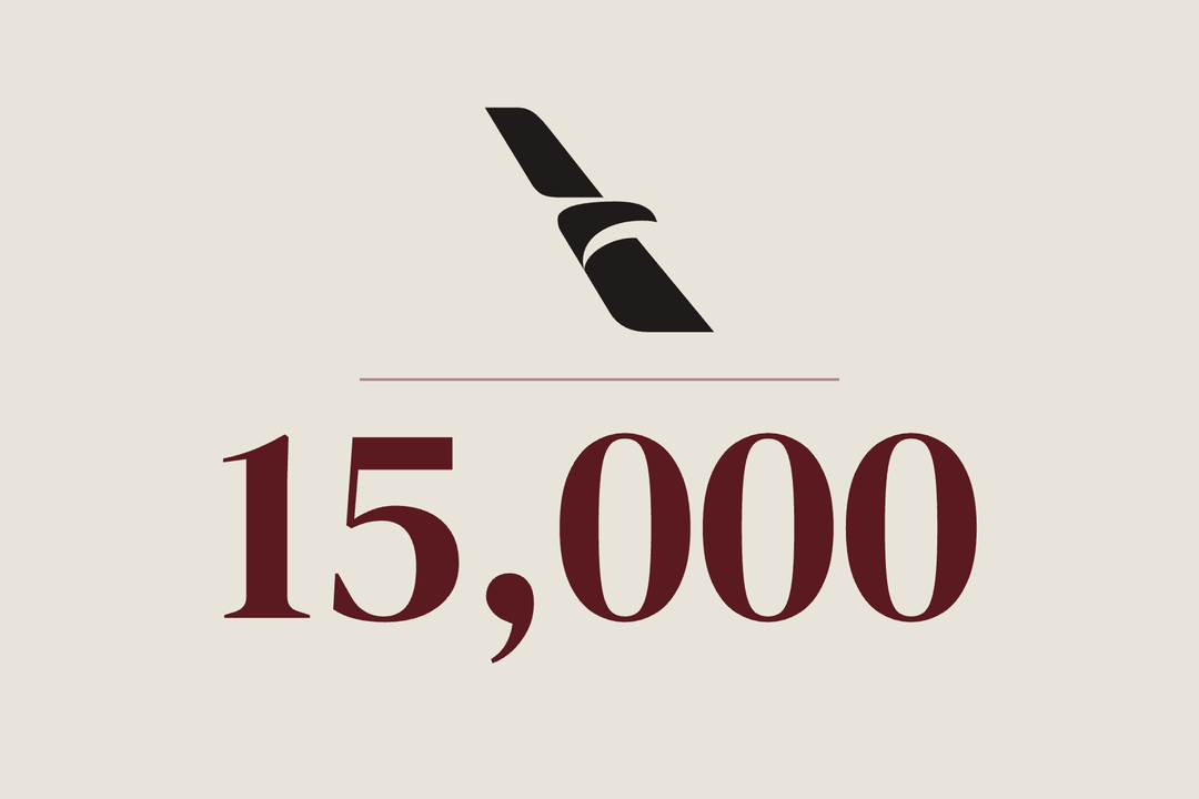 American Airlines logo above 15,000