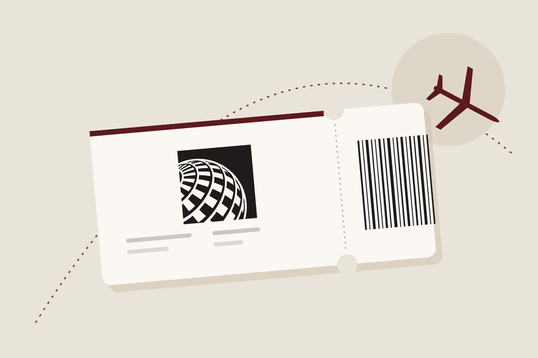 United Airlines logo on a boarding pass